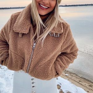 Teddy Coat with Buckle Accents